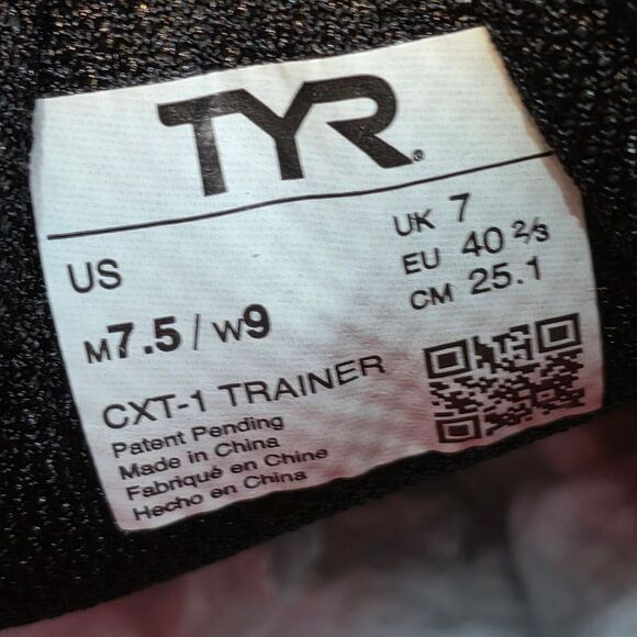 TYR CXT-1 Trainers Training Shoes Black Men's Size 7.5 Women's 9 - Picture 7 of 7